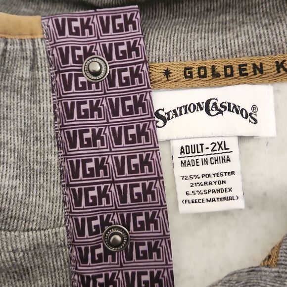 New in bag, Vegas Golden Knights 3button snap front gray men's 2XL sweatshirt - Picture 7 of 7